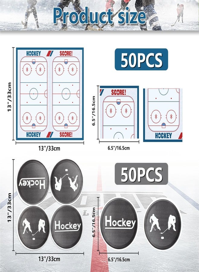 PTECDROTS 100Pcs Hockey Napkins - 13 x 13 Inches Ice Hockey Napkins, Hockey Party Favor Paper Napkins for Kids Fans Sports Hockey Party Decorations Hockey Party Supplies - Image 2